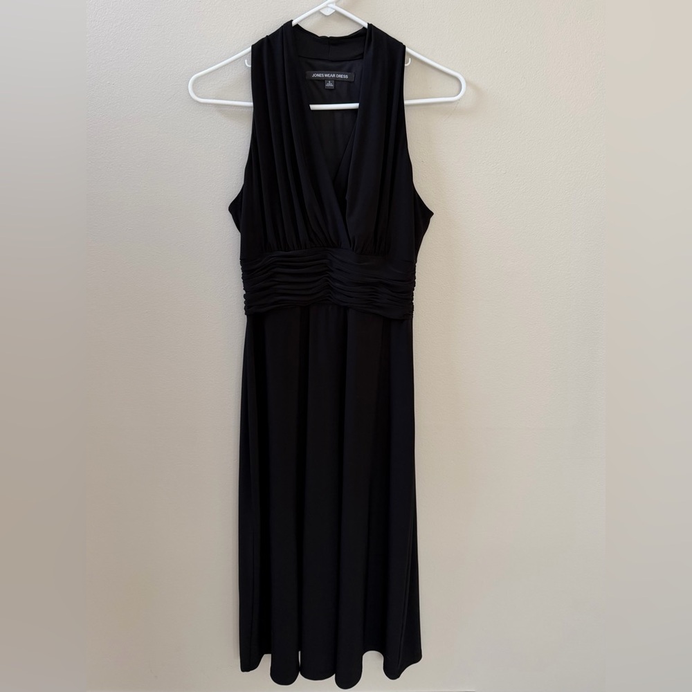 Jones Wear Classic Black Halter Midi Dress, Sz 6